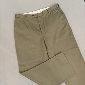 Roundtree & Yorke 38x30 TAN Classic Fit Flat Front EXPANDER‎ Waist Pants Men's